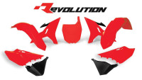 Sada plastů Yamaha, RTECH (neon červená-černá, 6 dílů)