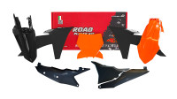 Sada plastů 7 dílů (včetně chráničů vidlic) KTM, RTECH (černo-oranžová)