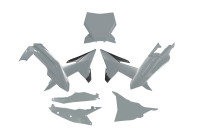 Sada plastů 6 dílů KTM, RTECH (edice quantum šedá, černá)