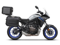 Kompletní sada černých hliníkových kufrů SHAD TERRA BLACK , 37L topcase 36L/36L boční kufry, včetně montážní sady a plotny SHAD YAMAHA MT-07 Tracer / Tracer 700