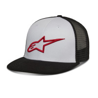 Kšiltovka CORP TRUCKER, ALPINESTARS (bílá/černá/červená)