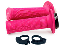 Gripy LOCK-ON D100 (offroad) délka 125/130 mm (2 vačky), DOMINO (růžov