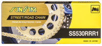 řetěz 530RRR1, SUNSTAR (x-kroužek, barva zlatá, 112 článků)