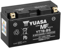 Motobaterie 12V, YT7B-BS, 6,8Ah, 110A, bezúdržbová MF AGM 150x65x93, YUASA originál (vč. balení elektrolytu)