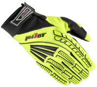 Rukavice PIONEER, PILOT, dětské (žlutá fluo/černá/červená)
