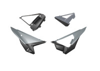 Boční číslové tabulky (vč. krytu vzduch. filtru) REVOLUTION HONDA, RTECH (edice quantum šedá-černá)