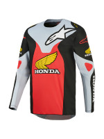 Dres RACER VEIL HONDA kolekce, ALPINESTARS (černá/šedá/červená/žlutá) 2026