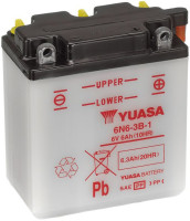 Motobaterie 6V, 6N6-3B-1, 6,3Ah, konvenční 99x57x111, YUASA originál (vč. balení elektrolytu)