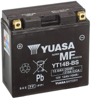 Motobaterie 12V, YT14B, 12,6Ah, 210A, bezúdržbová MF AGM 150x70x145, YUASA originál (aktivovaná ve výrobě)