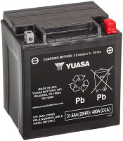 Motobaterie 12V, YIX30L, 31,6Ah, 400A, bezúdržbová SUPER MF AGM 166x126x175, YUASA originál (aktivovaná ve výrobě) 