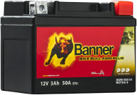 Baterie AGM PLUS 12V, BGTX4-3, 3Ah, 50A, BANNER Bike Bull AGM PLUS 113x70x86