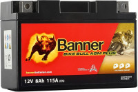 Baterie AGM PLUS 12V, BGT9B-4, 8Ah, 115A, BANNER Bike Bull AGM PLUS 150x70x105