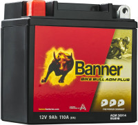 Baterie AGM PLUS 12V, BGB9B, 9Ah, 110A, BANNER Bike Bull AGM PLUS 135x75x138