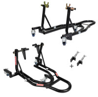 Sada pojízdných motostojanů přední + zadní, Biketec (černý)