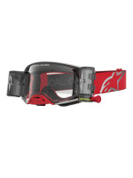 Brýle SUPERTECH FIRMA ROLL-OFF WIDE VISION, ALPINESTARS (červená/stříbrná, čiré plexi a roll-off systém) 2027