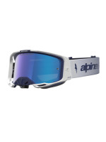 Brýle VISION 8 AMBER, ALPINESTARS (modrá/bílá, zrcadlové modré plexi) 2027
