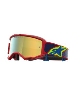 Brýle VISION 5 DRAG, ALPINESTARS (červená/modrá/žlutá fluo, zrcadlové zlaté plexi) 2027