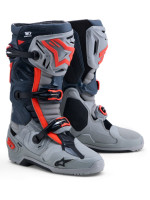 Boty TECH 10 ENDURO, ALPINESTARS (šedá/tmavě šedá/červená fluo) 2027