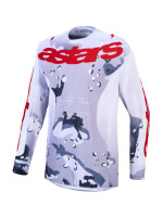 Dres RACER AIR LONE, ALPINESTARS (šedá camo/bílá/červená) 2027
