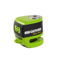 Zámek kotoučové brzdy Micro XA5 - Limitovaná edice, OXFORD (integrovaný alarm, zelený, průměr čepu 5,5 mm)