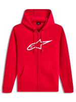 Mikina AGELESS ZIP HOODIE 3, ALPINESTARS (červená/bílá)
