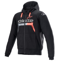 Bunda CHROME IGNITION HOODIE, ALPINESTARS (černá/červená fluo/šedá/bílá) 2026