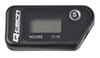 Měřič motohodin bezdrátový s nulovatelným počítadlem, Q-TECH (černý)