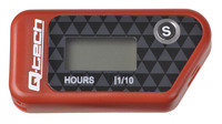 Měřič motohodin bezdrátový s nulovatelným počítadlem, Q-TECH (červený)