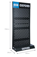 Prezentační stěna s rastrem pro drátový program jednostranná pro umístění ke zdi, OXFORD (černá, 900x390x1950 mm)