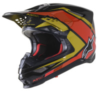 Přilba SUPERTECH S-M10 CARBON META2, ALPINESTARS (černá/žlutá/oranžová lesklá)