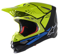 Přilba SUPERTECH S-M8 FACTORY, ALPINESTARS (černá/žlutá fluo/modrá lesklá)