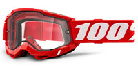 ACCURI 2, 100% Enduro Moto brýle červené, čiré Dual plexi
