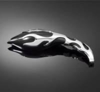 Zrcátka Highway Hawk Flame černá/chrom, 2ks