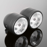 Dvojité hlavní moto světlo Highway Hawk d 90, E-mark, černá (sada)