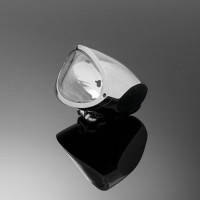 Hlavní motocyklové světlo Highway Hawk IOWA, oválné, E-mark, chrom (1ks)