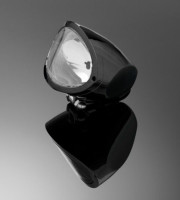 Hlavní motocyklové světlo Highway Hawk IOWA, oválné, E-mark, černá (1ks)