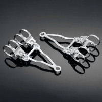 Držáky Highway Hawk TRIANGLE pro hlavní moto světlo, boční montáž, chrom (2ks)