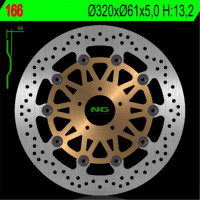 BRZDOVÝ KOTOUČ NG166, PŘEDNÍ, KAWASAKI ZX/ZZR/VN (320x61x5)
