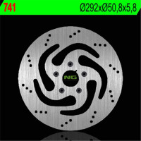 BRZDOVÝ KOTOUČ NG741, ZADNÍ, HARLEY DAVIDSON SPORTSTER 1200 84-98 (ALL MODELS) (292X50,5X5,8) (5X8,5MM)