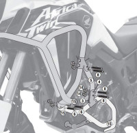TNH 1144OX padací rámy horní Honda CRF 1000L Africa Twin (16), nerezové