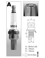 Zapalovací svíčka AR08GS řada Turbo Racing, BRISK - Česká Republika