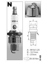 Zapalovací svíčka NR12S řada Silver, BRISK - Česká Republika