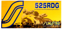 řetěz 525RDG, SUNSTAR (x-kroužek, barva černá, 104 článků)