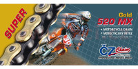 řetěz 520MX, ČZ - ČR (barva zlatá, 102 článků vč. rozpojovací spojky CLIP)