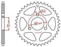 Ocelová rozeta pro sekundární řetězy typu 420, JT - Anglie (50 zubů)