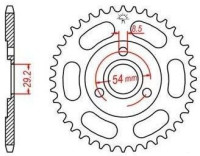 Ocelová rozeta pro sekundární řetězy typu 420, JT - Anglie (42 zubů)