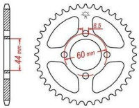 Ocelová rozeta pro sekundární řetězy typu 420, JT - Anglie (43 zubů)
