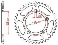 Ocelová rozeta pro sekundární řetězy typu 420, JT - Anglie (48 zubů)