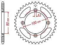 Ocelová rozeta pro sekundární řetězy typu 420, JT - Anglie (47 zubů)