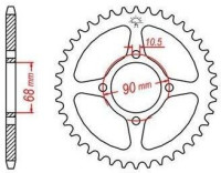 Ocelová rozeta pro sekundární řetězy typu 428, JT - Anglie (53 zubů)